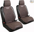 Gripure Breathable Linen Car Seat Cover Protector for Front Seats – Durable, Non-Slip, Airbag Compatible, Universal Fit for Sedans, SUVs, Pickups (2pcs,Brown)