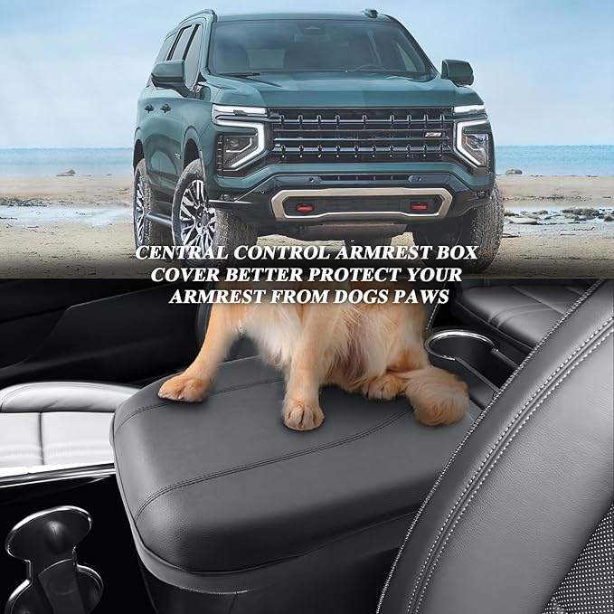 BIBIBO 2025 Chevy Tahoe Center Console Cover for 2025 Chevrolet Tahoe/2025 Suburban Arm Rest Cover 2025 Tahoe/Suburban Interior Accessories 2025 Chevy Tahoe/Suburban Armrest