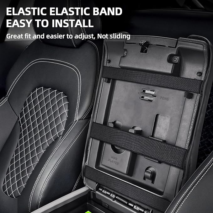 Center Console Cover Compatible with 2009-2014 Ford F150, PVC Leather Middle Console Cover Seat Box Lid, Armrest Box Protective Cushion Pad, Customized Truck Accessories