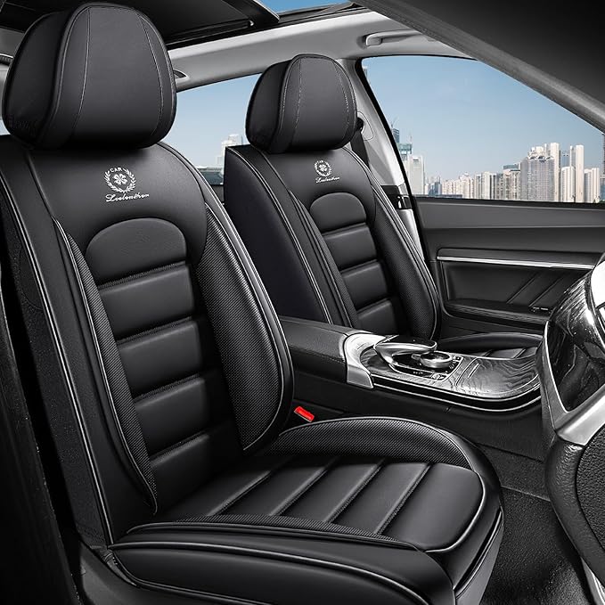 AREKA 2 Seat Covers for Honda Accord 2003-2026 Breathable Car Seat Covers,Anti-Slip Waterproof Car Seat Protectors with Airbag,Automotive Vehicle Cushion with Storage Pockets (Standard,Black)