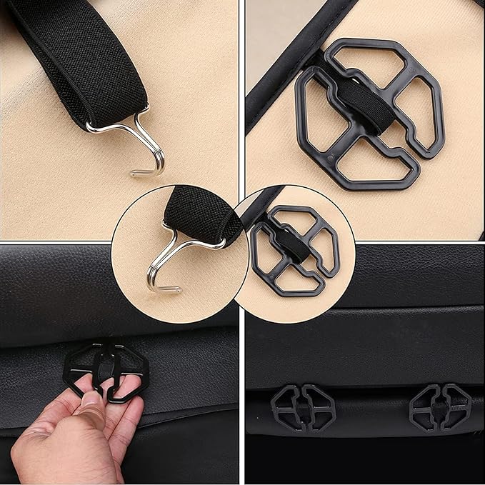Coverado Car Seat Covers Full Set, Seat Covers for Cars, Black Car Seat Covers Front Seats and Back Car Seat Protector Waterproof, Leather Car Seat Cushion Universal Fit for Most Cars Pink