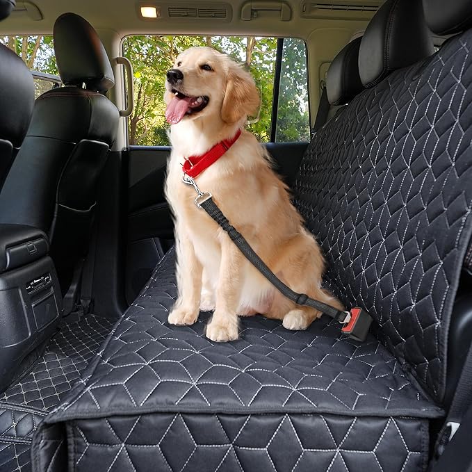 Meginc Dog Car Seat Covers for Back Seat,Waterproof Pet Bench Seat Covers for Trucks Ford f150/Ram1500/Nissan Frontier/Toyota Tacoma/GMC Canyon/Silverado Scratch Nonslip Truck Seat Cover for Dogs