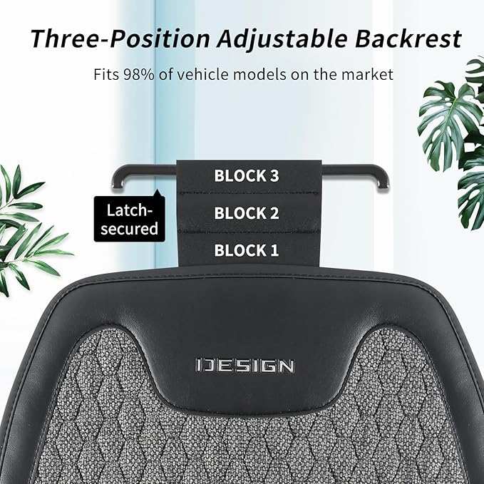 Gripure Breathable Linen Car Seat Cover Protector for Front Seats – Durable, Non-Slip, Airbag Compatible, Universal Fit for Sedans, SUVs, Pickups (2pcs, Gray)