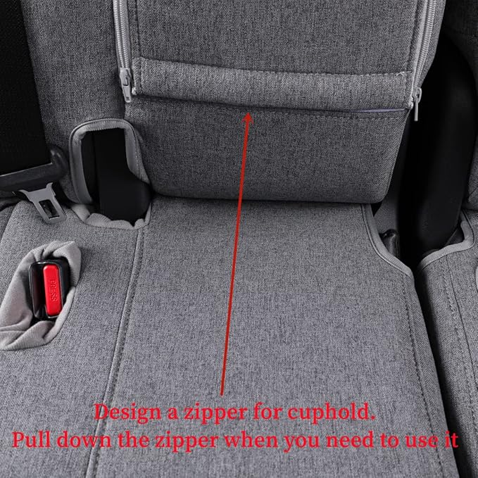 coverdream Custom Seat Covers Compatible with Select Toyota Highlander 2014 2015 2016 2017 2018 2019,Three Row,Second Row Captain Chair (Gray,Full Set)
