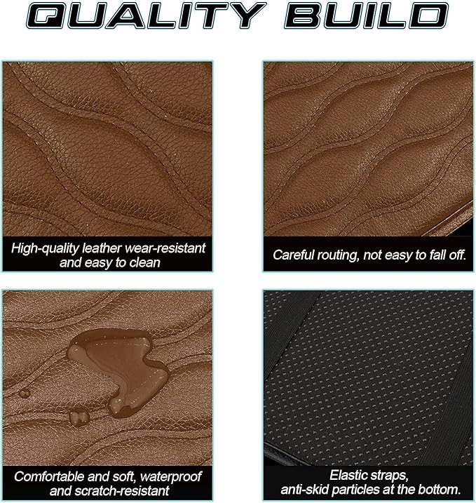 x xotic tech Car Center Console Cushion Pad, Universal Waterproof Leather Armrest Seat Box Cover Protector Auto Interior Accessories for Most Cars, SUV, Truck 7.8" x 12" (Brown)