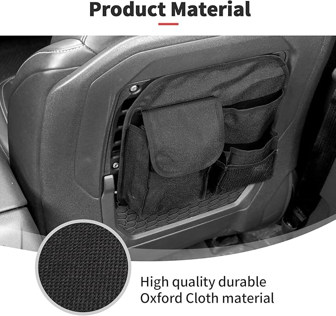 JWWY Front Seat Back Organizer Storage Bag Pocket Pouch Fit for 2021-2024+ Ford Bronco Interior Accessories Black