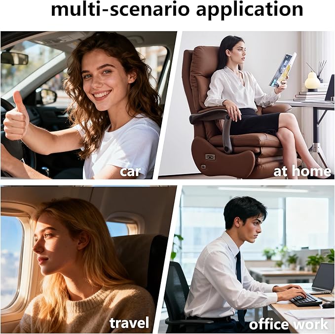 Car Lumbar Support Pillow, Soft Suede Back Support Pillow, Back Pain Relief Improve Posture, Lumbar Support Pillow for Car,Office, Driving, Traveling (Palomino Brown)