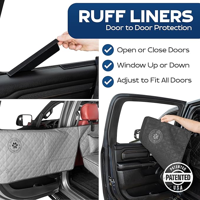Ruff Liners Large Back Seat Extender for Dogs, Gray – As Seen on Shark Tank – Flat Bridge Platform for Full-Size Trucks, Stable Base, 400lb Support, Waterproof – Rigid Back Seat Cover for Dogs