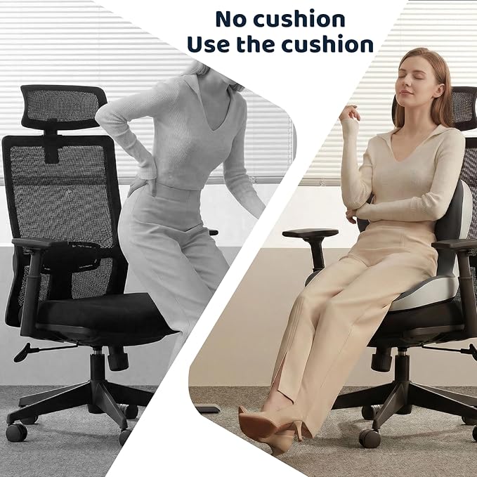 Memory Foma Car Seat Cushion Reducing Sciatica Pressure, Truck Driver Long Travel Hemorrhoid Pillow, Ergonomic Non Slip Wheelchair Cushions, Comfort Office Home Chair Back Pad