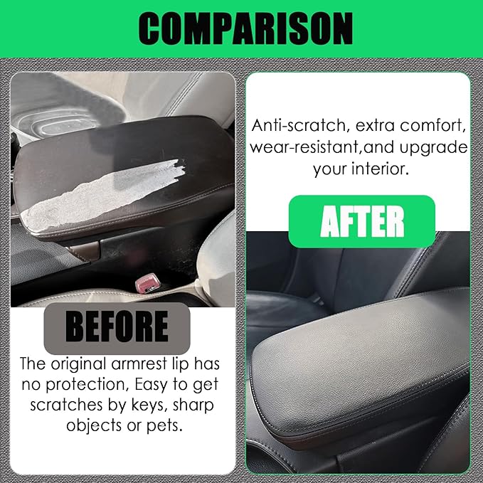 Center Console Cover for Chevy Impala 2014-2020- Leather Center Armrest Lid Cover for Chevrolet Impala Interior Accessories 2014 2015 2016 2017 2018 2019 2020