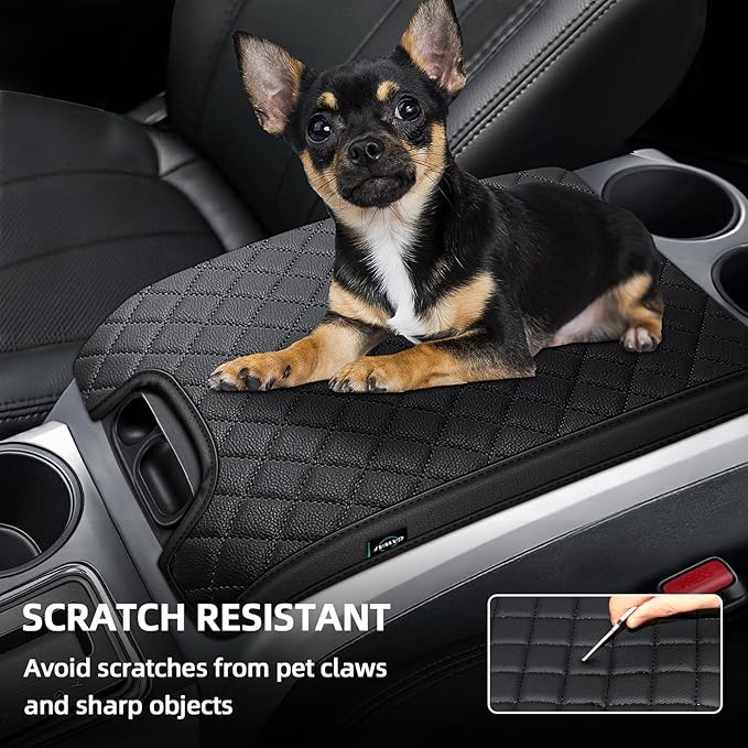 Center Console Cover Compatible with 2009-2014 Ford F150, PVC Leather Middle Console Cover Seat Box Lid, Armrest Box Protective Cushion Pad, Customized Truck Accessories