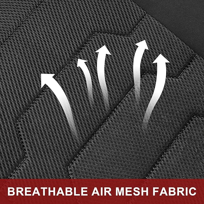 CAROMOP Breathable Car Seat Cover 2 Front Seats, 3D Air Mesh Cloth Seat Covers for Cars, Universal Fit Automotive Car Interior Covers for SUV Vans Sedans Trucks(Black)