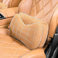 Car Lumbar Support Pillow, Soft Suede Back Support Pillow, Back Pain Relief Improve Posture, Lumbar Support Pillow for Car,Office, Driving, Traveling (Palomino Brown)