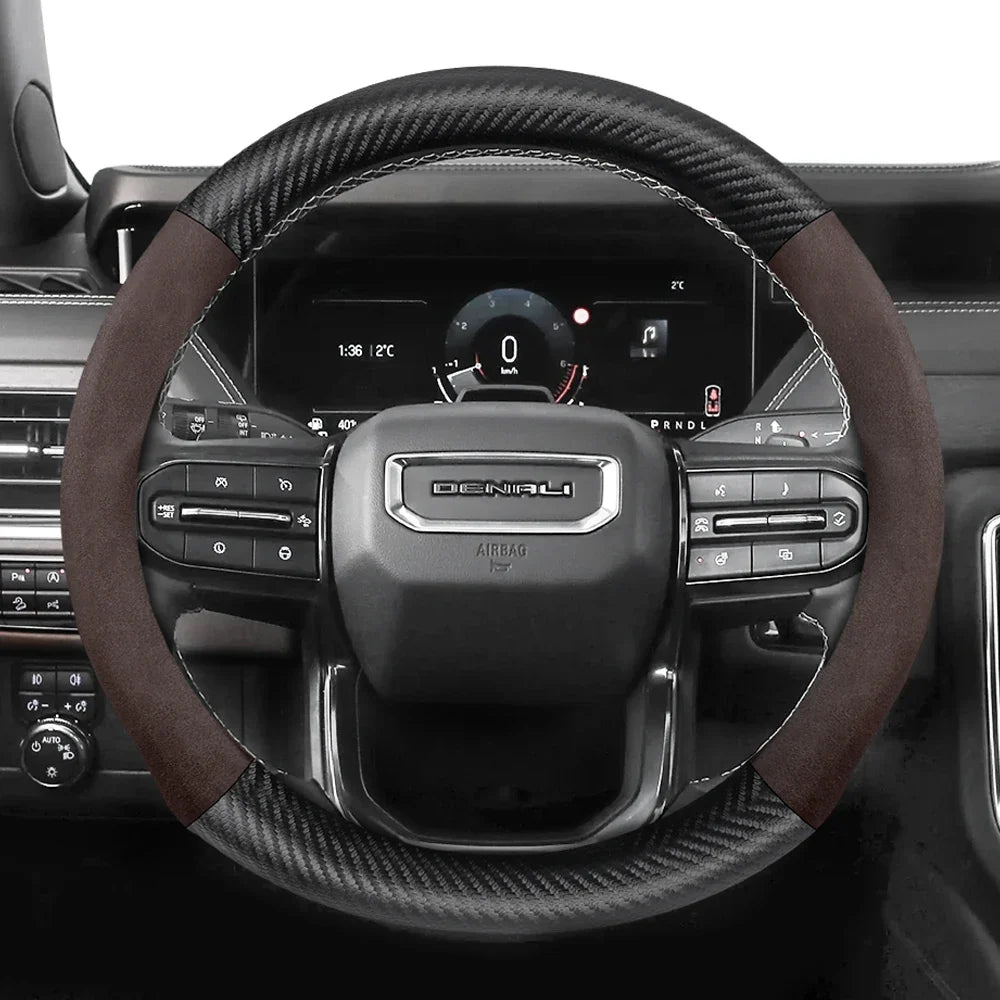 GMC Suede Carbon Fibre Steering Wheel Cover