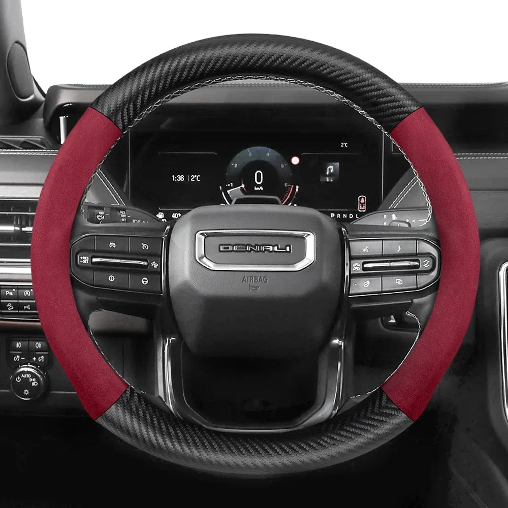 GMC Suede Carbon Fibre Steering Wheel Cover