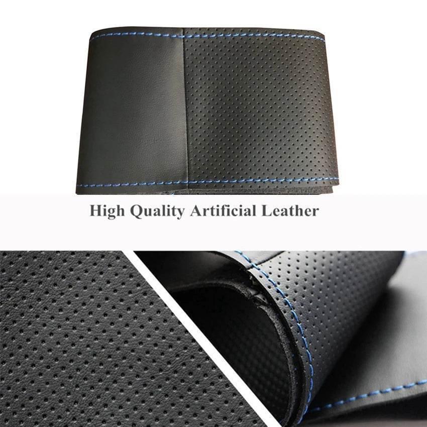 Mazda DIY Black Microfiber Leather Steering Wheel Cover