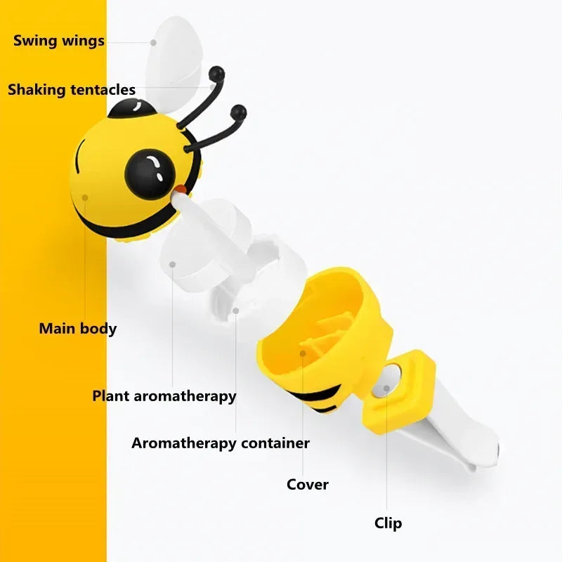 AutoVibe Cute Bee Car Air Freshener - Vent Clip Perfume Diffuser