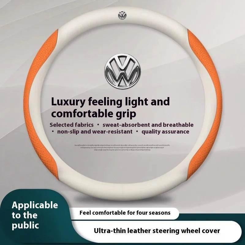 Volkswagen Carbon Fiber Leather Steering Wheel Cover