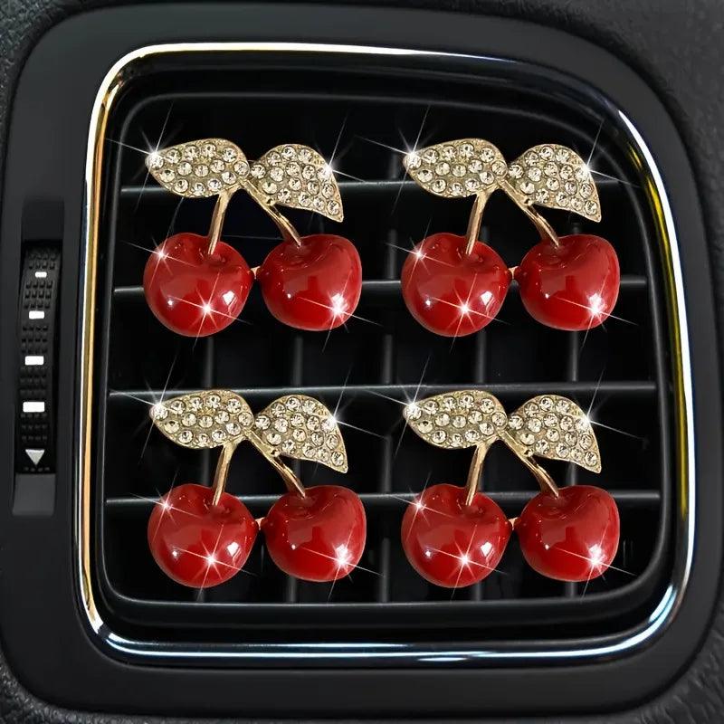 Red Cherry Car Air Vent Perfume Clip Aroma Diffuser Auto Accessory
