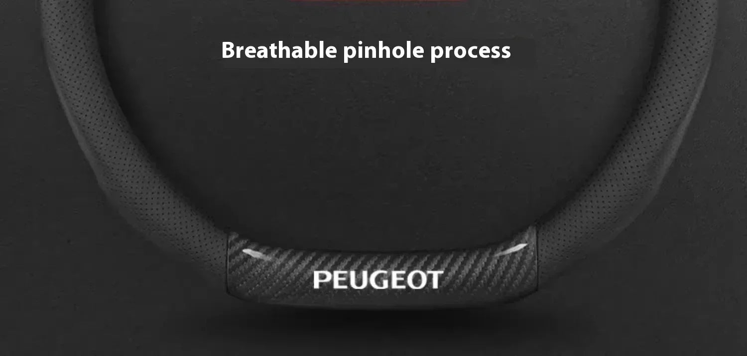 Peugeot Carbon Fiber Leather Steering Wheel Cover