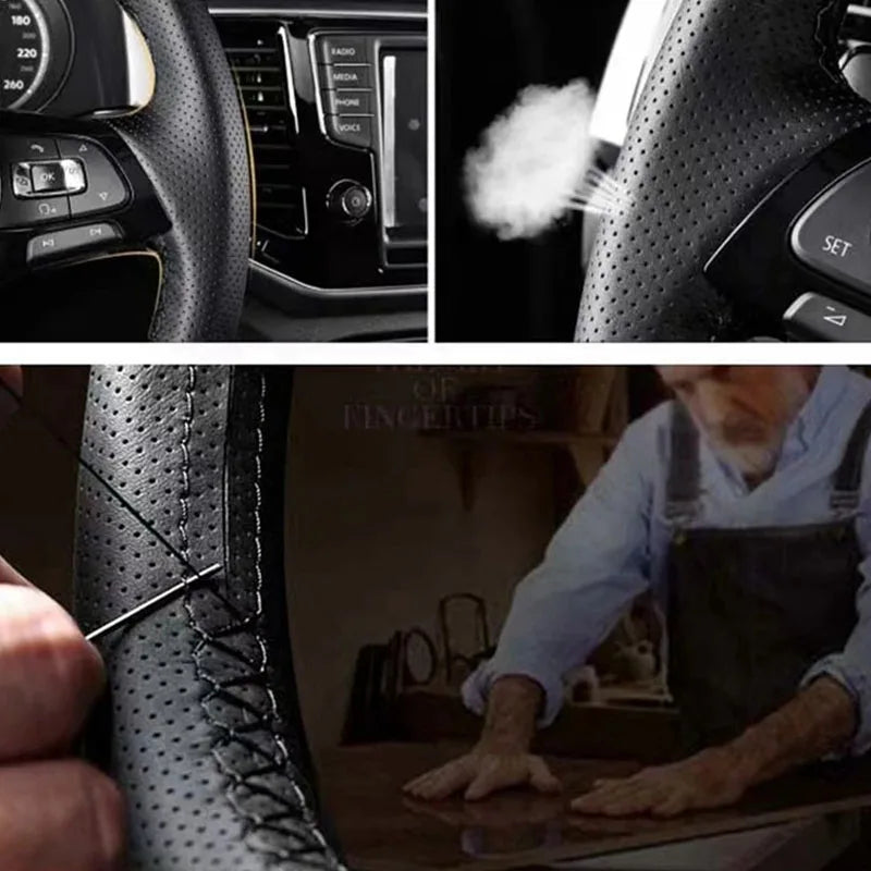 Land Rover Genuine Leather DIY Hand Sewing Steering Wheel Cover