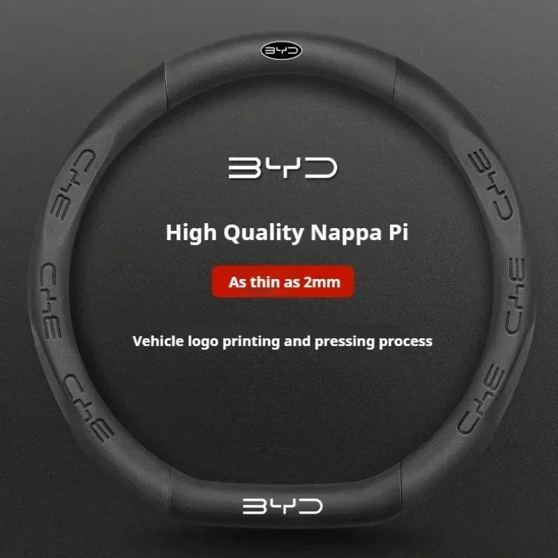 BYD Carbon Fiber Leather Steering Wheel Cover