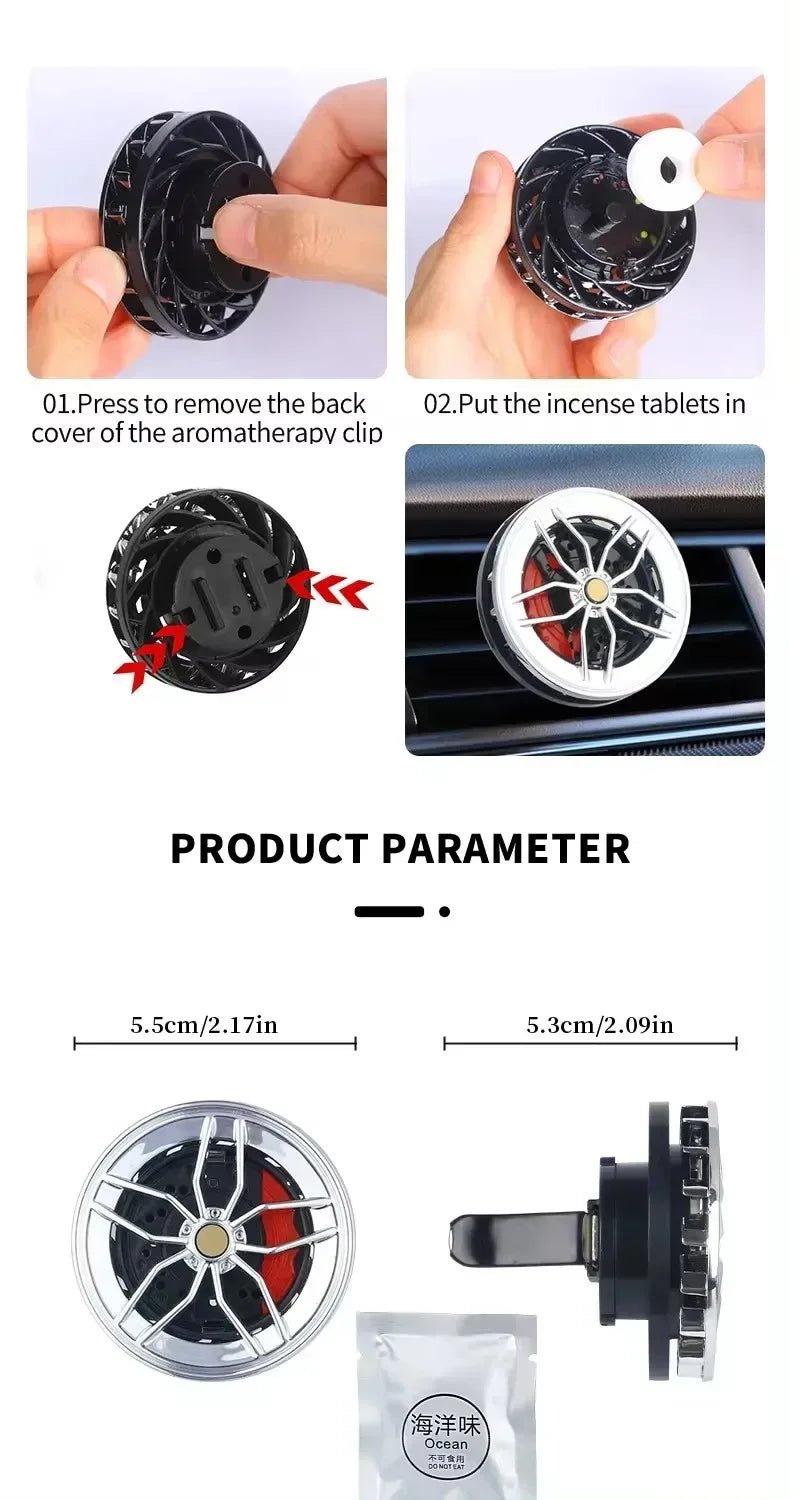 Rotatable Wheel Hub Car Air Freshener Vent Clip
