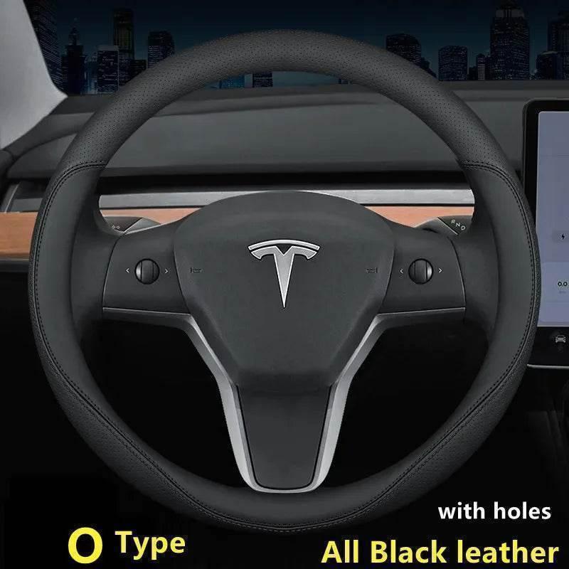 Tesla Premium Leather Steering Wheel Cover