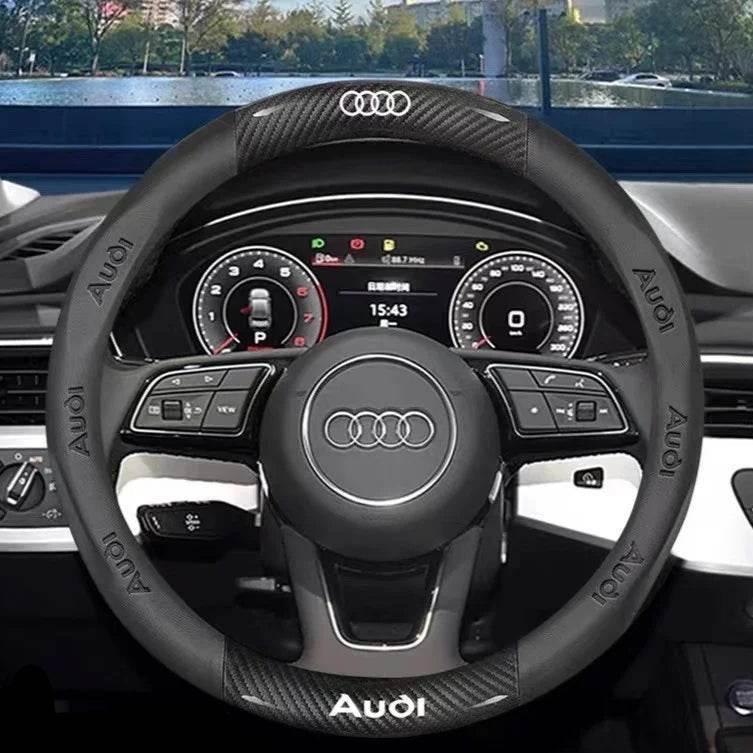 Audi Carbon Fiber Leather Steering Wheel Cover