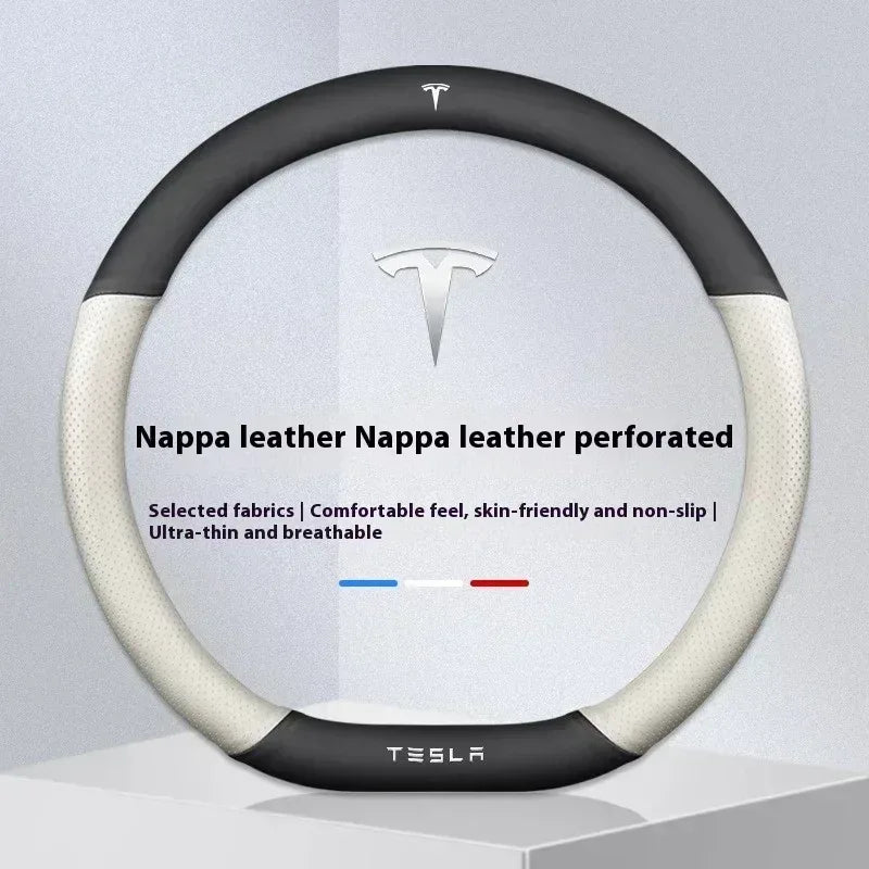 Tesla Suede Steering Wheel Cover – Anti-Slip Breathable Grip