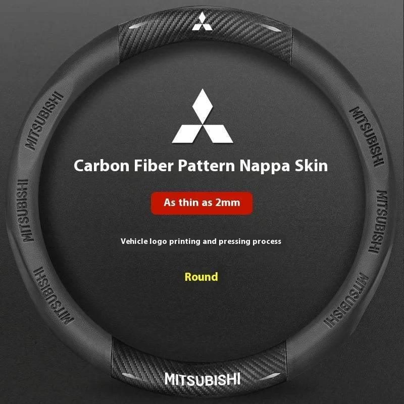 Mitsubishi Carbon Fiber Leather Steering Wheel Cover
