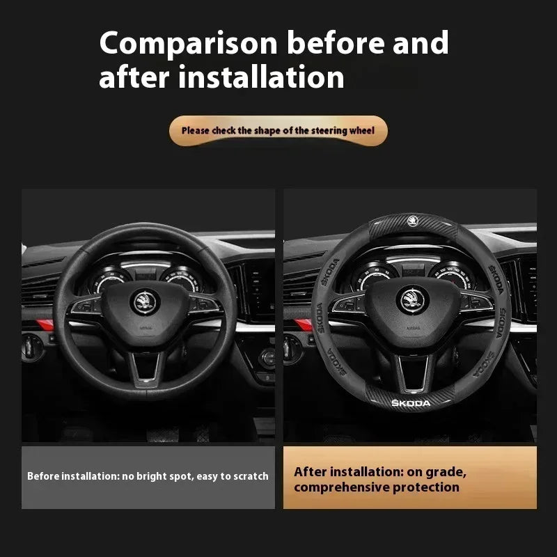 Skoda Carbon Fiber Steering Wheel Cover
