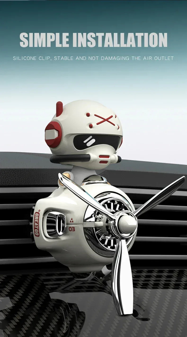 Rotating Propeller Pilot Plane Car Air Freshener