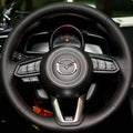 Mazda DIY Black Microfiber Leather Steering Wheel Cover
