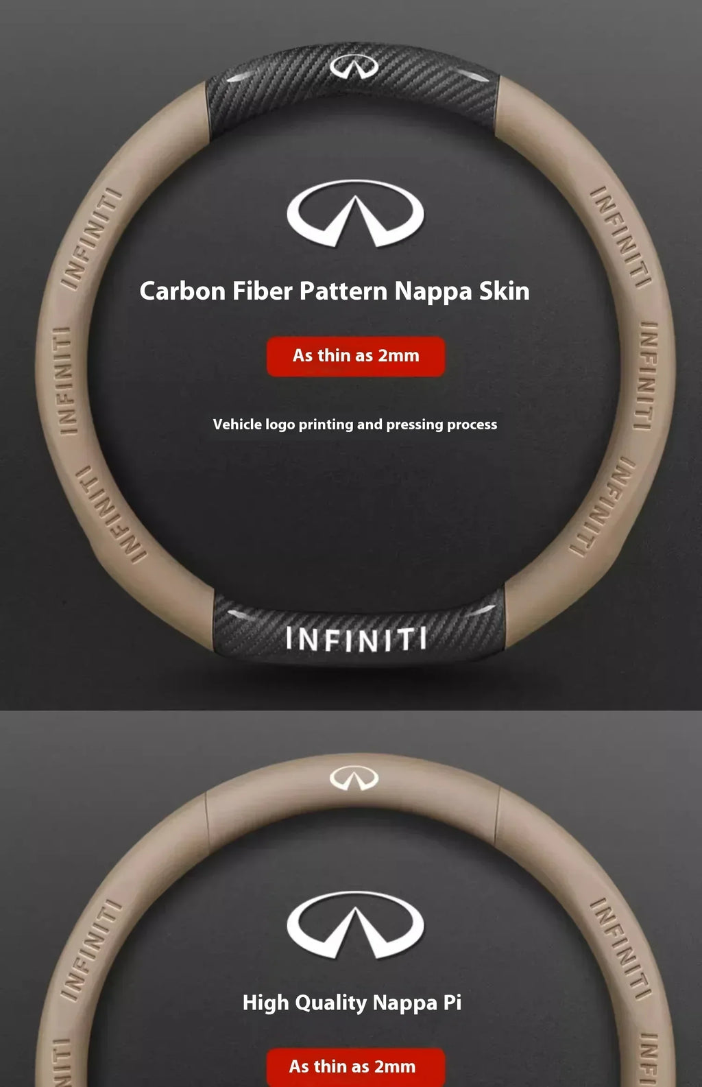 Infiniti Carbon Fiber Leather Steering Wheel Cover