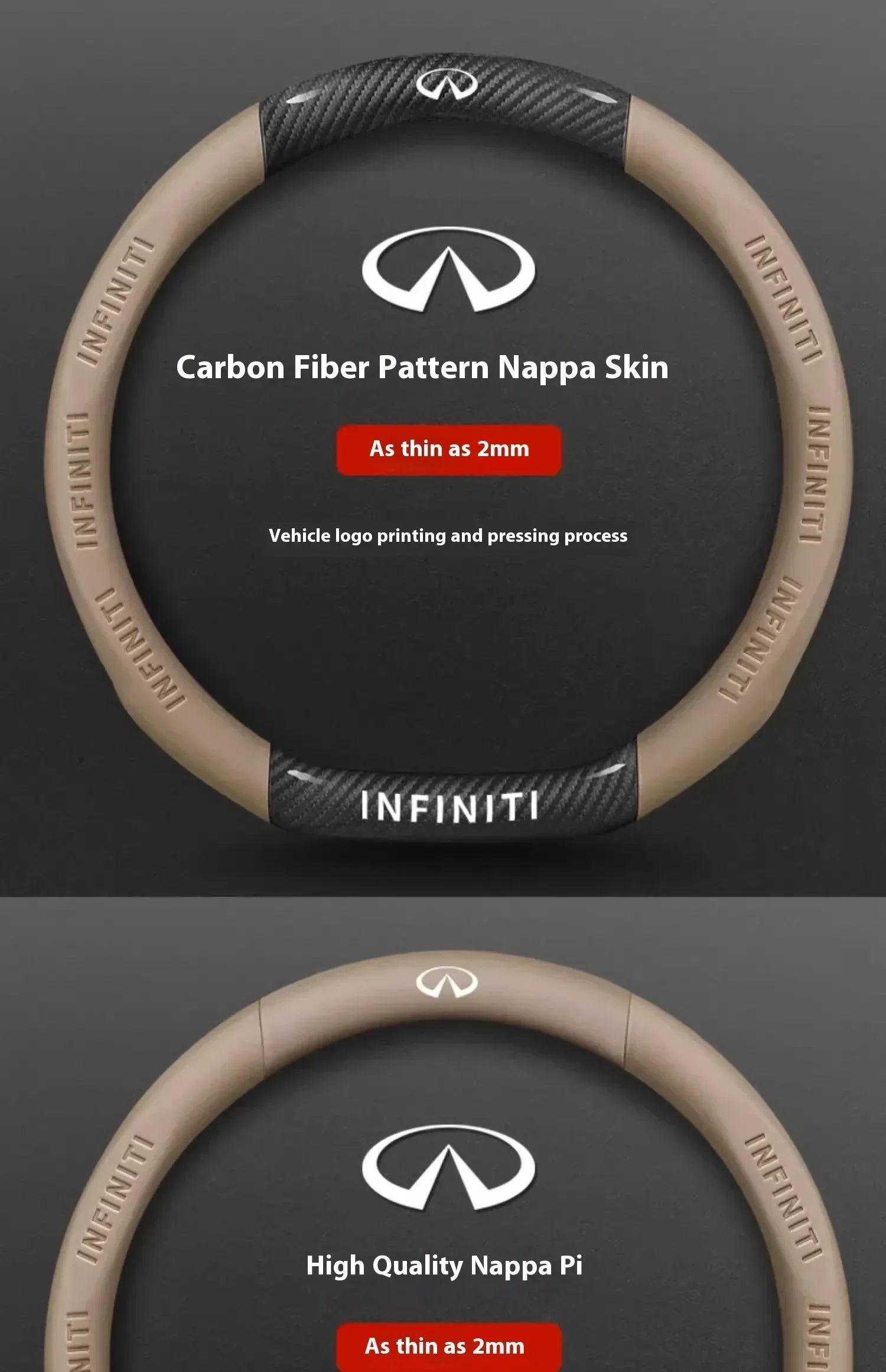 Infiniti Carbon Fiber Leather Steering Wheel Cover