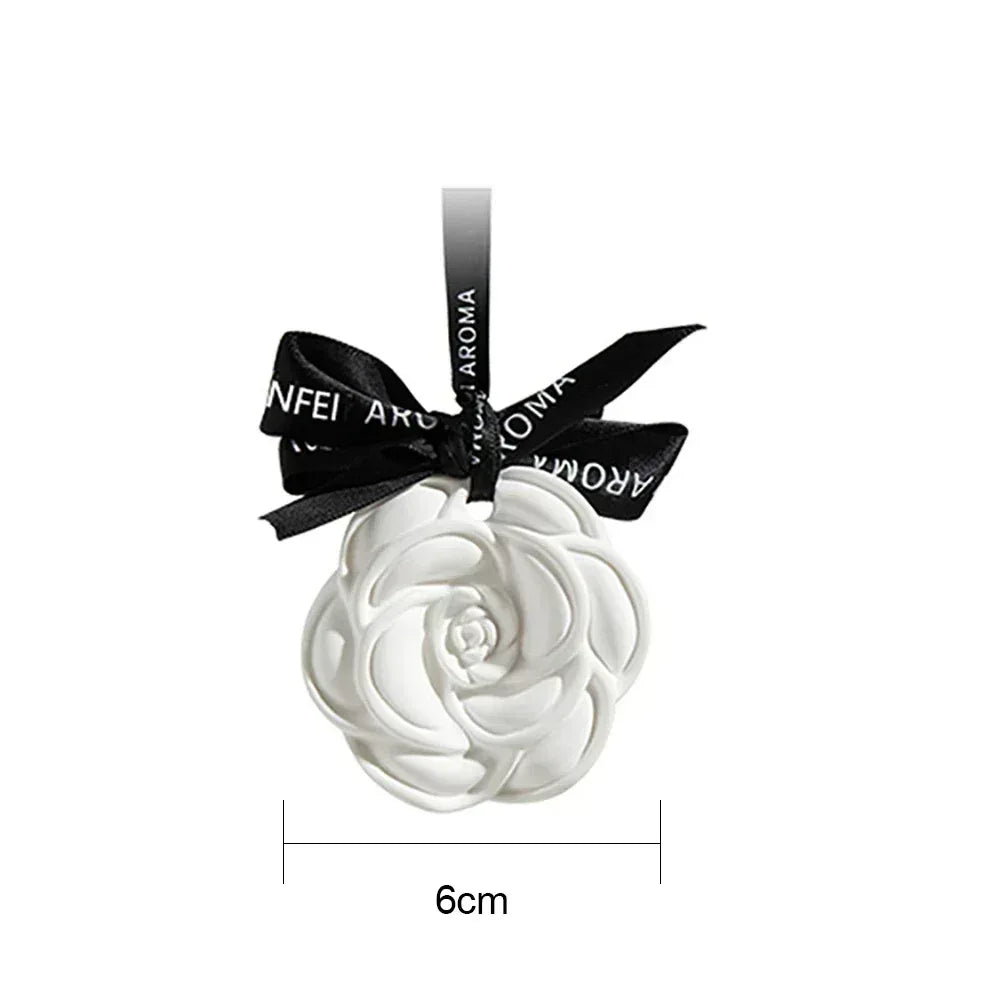 White Flower Hanging Car Air Freshener Perfume