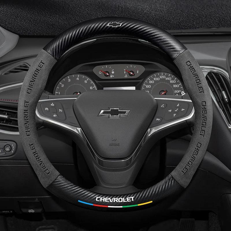 Chevrolet Suede Carbon Fiber Steering Wheel Cover