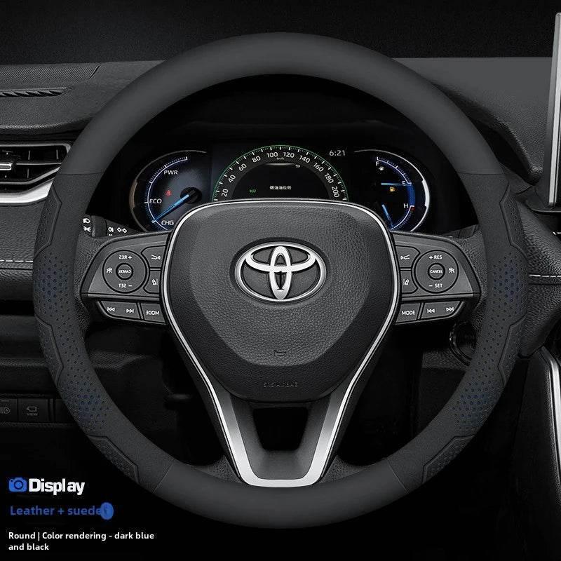 Toyota Carbon Fiber Leather Steering Wheel Cover