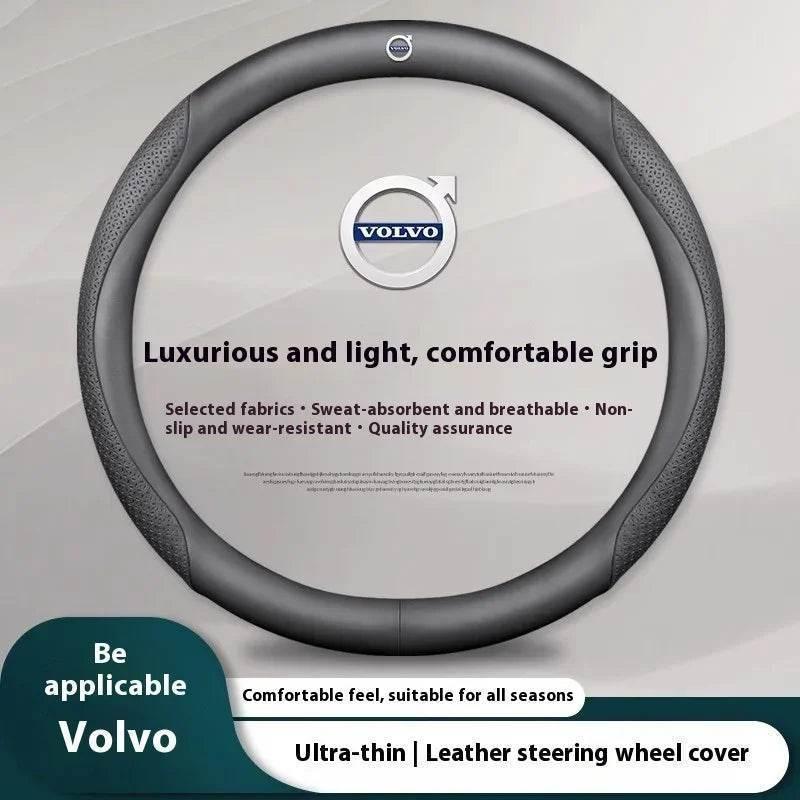 Volvo Carbon Fiber Leather Steering Wheel Cover