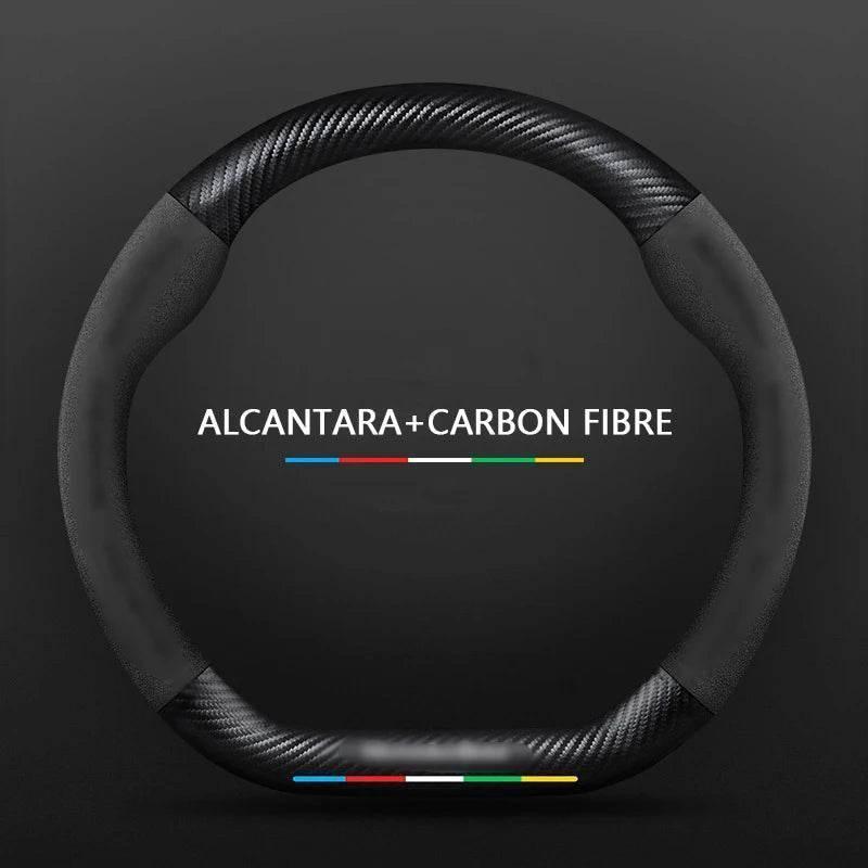 Mercedes Benz Carbon Fiber Leather Steering Wheel Cover