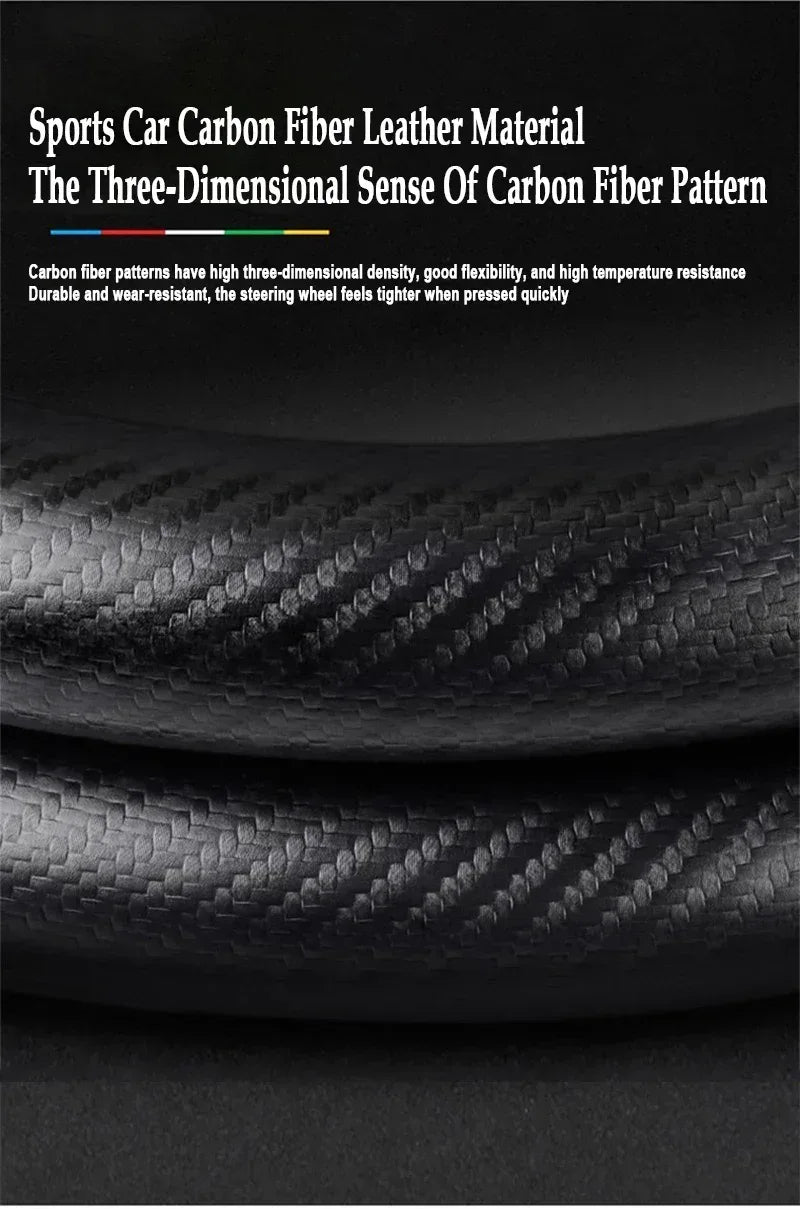 FAW Besturn Carbon Fiber Suede Steering Wheel Cover