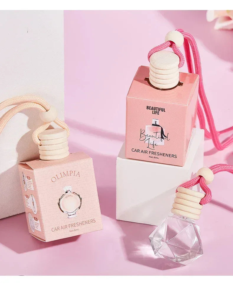 Pink Hanging Car Air Freshener Perfume Pendant