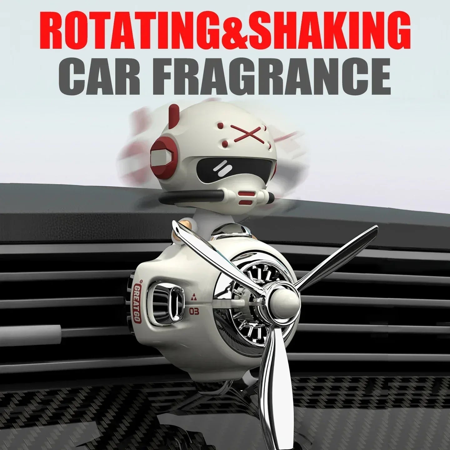 Rotating Propeller Pilot Plane Car Air Freshener