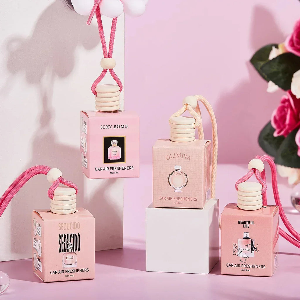 Pink Hanging Car Air Freshener Perfume Pendant