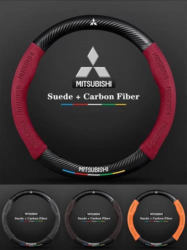 Mitsubishi Carbon Fiber Suede Steering Wheel Cover