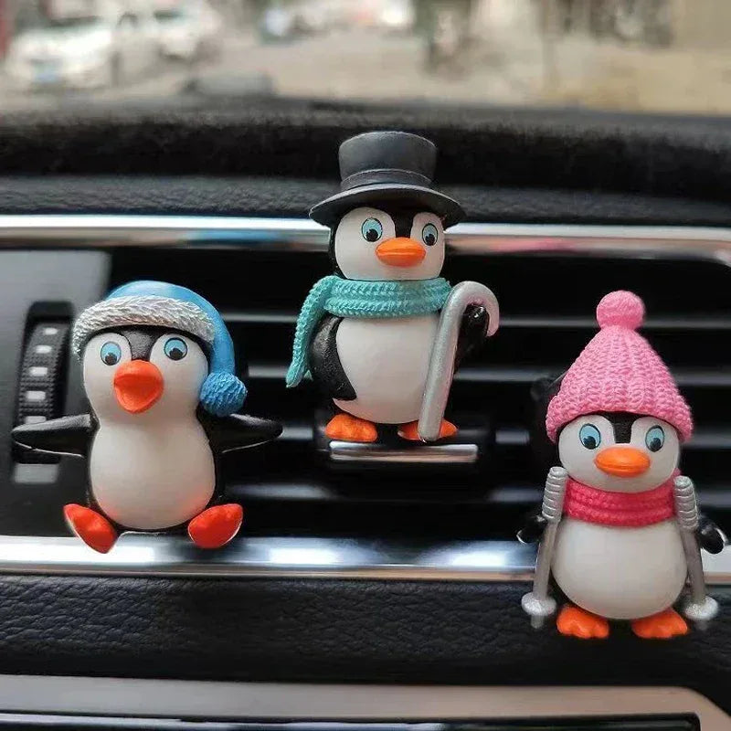 Penguin Car Air Freshener - Auto AC Vent Aromatherapy Diffuser