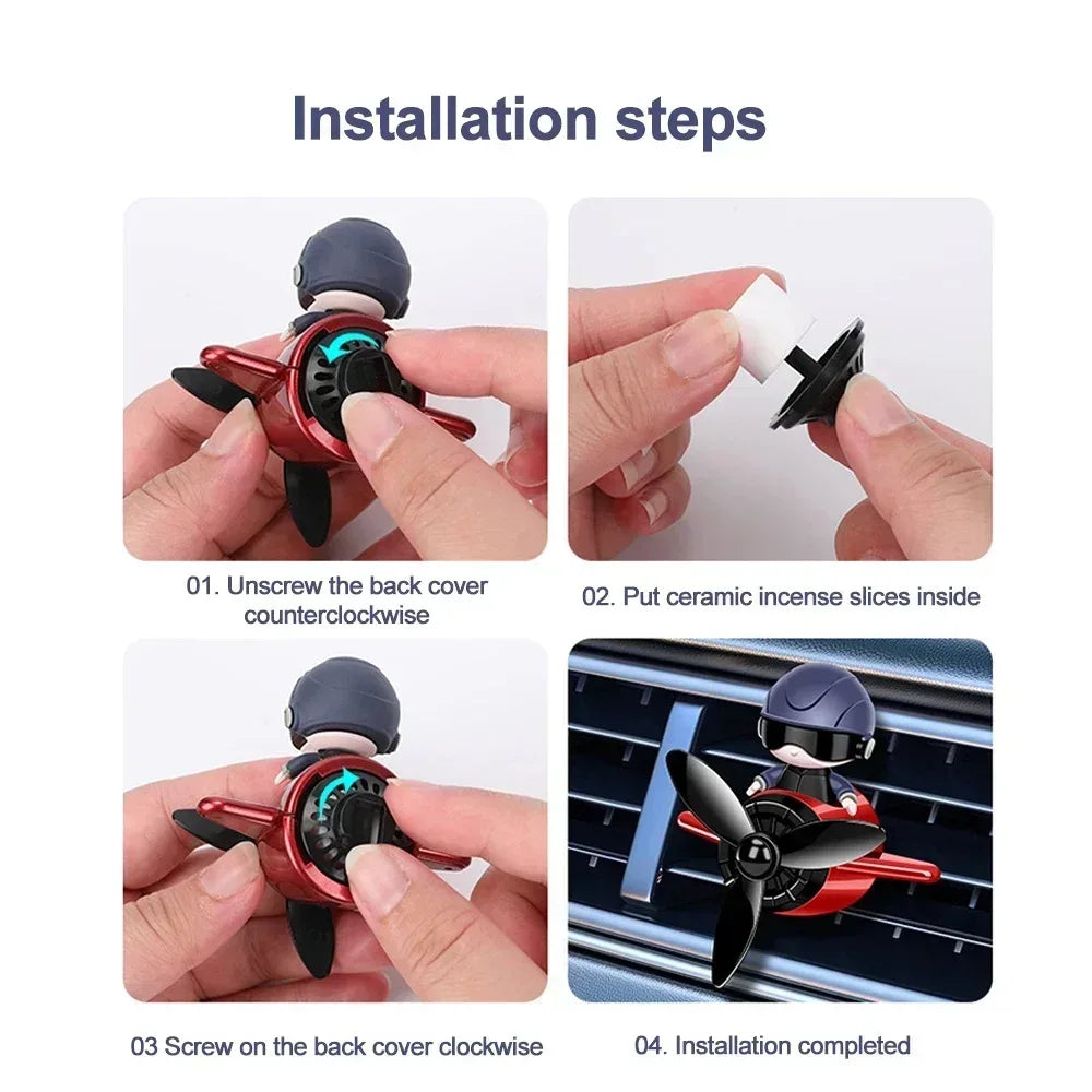 Universal Car Air Freshener Diffuser - Rotating Propeller Design