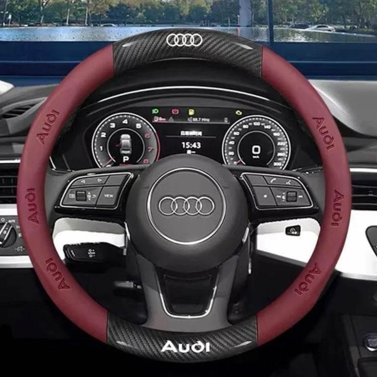 Audi Carbon Fiber Leather Steering Wheel Cover