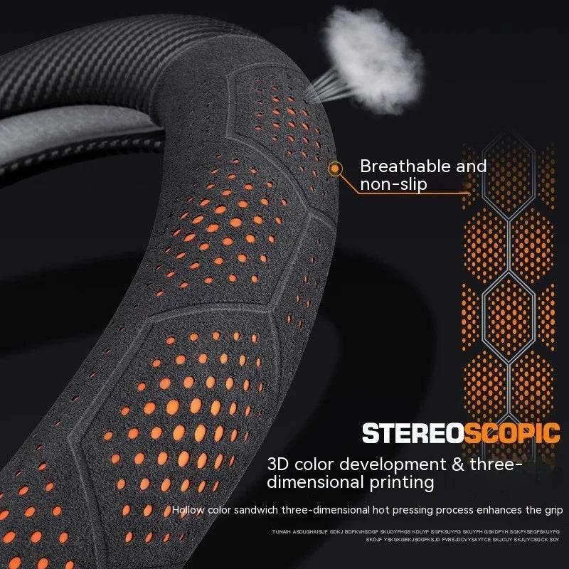 MG Carbon Fiber Suede Steering Wheel Cover